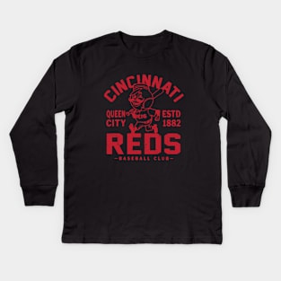 Cincinnati Reds Retro 1 by Buck Tee Kids Long Sleeve T-Shirt